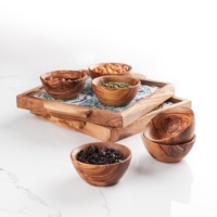 ArtisRaw Moderne Ecologische Handgemaakte Olijfhouten Schalen Klein Tafellaat Servies Fruit Schaal Huisdecoratie Kartonnen Verpakking Model