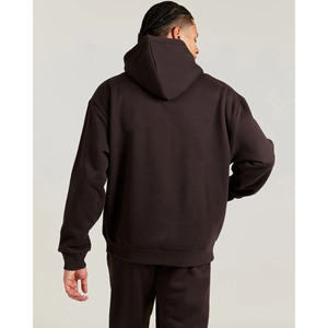 Sweat à capuche homme couleur marron sur mesure 100% coton avec sérigraphie 450GSM Streetwear pull sweat à capuche de haute qualité pour hommes - Product Image 2