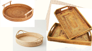 ข้อเสนอที่ดีที่สุดการจัดอันดับสูงรอบหวายทอถาดที่มีด้ามจับหวายออตโตมันถาดจากเวียดนามเพื่อการส่งออก - Product Image 2