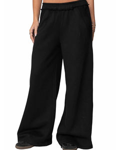 Mode taille haute Baggy pantalon femmes coupe ample Streetwear pantalon à jambes larges décontracté Style à la mode - Product Image 1