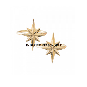 Servilletero de color dorado de latón puro con diseño de hoja con servilletero de latón de mesa de forma redonda de primera calidad a buen precio - Product Image 4