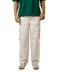 2025 <b>Men</b> <b>Jogger</b> Pants 100% Cotton Vintage 6-Pocket Baggy <b>Cargo</b> Track Pants Side Stripe Decoration Casual Wear Bottoms Logo Waist - Product Image 2