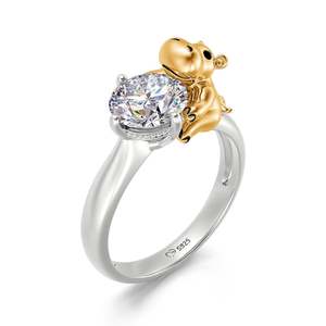 Bague de fiançailles Jeulia Hug Me Gentle Hippo en argent sterling à coupe ronde - Product Image 2