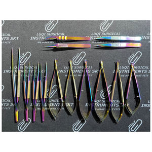 Juego de Microinstrumentos Ultrafinos Multicolores Luqis Enterprises, 14 Piezas, Kit de Microcirugía de Acero Inoxidable Alemán, Caja de Acero - Product Image 1