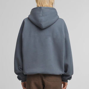 Sweat à capuche oversize en tricot d'hiver personnalisé avec logo sur le devant, imprimé délavé à l'acide, coupe ample pour femmes - Product Image 4