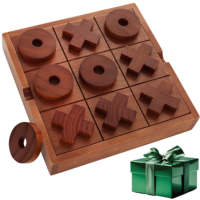 En bois classique famille enfants enfants éducatifs en bois rien et croix tic tac toe tictactoe tic-tac-toe jeu de société jouets de bureau