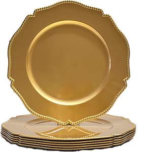 Assiette de présentation en métal fantaisie de couleur personnalisée, écologique, pour mariage, 100 pièces MOQ, design indien - Product Image 2