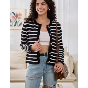 Cardigan décontracté pour femme à manches longues et col rond avec boutons, design simple pour l'automne et l'hiver - Product Image 5
