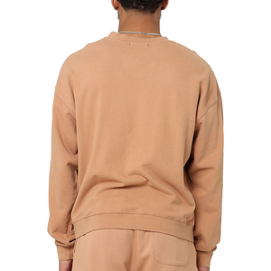 Sweat-shirt à col rond uni blanc pour hommes de taille américaine Hip Hop Streetwear Sweats à capuche en coton à col rond pour hommes vente en gros - Product Image 5