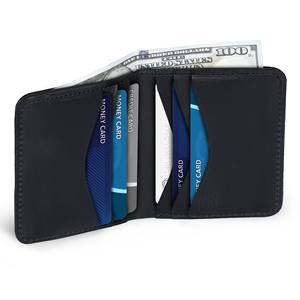 HPremium Handmade Genuine Leather <b>Card</b> <b>Holder</b> Slim Wallet With Burnished Edges Stylish Organizer For <b>Travel</b> HLC-0178 - Product Image 3