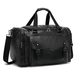 Bolsa de Viaje de Piel Sintética Negra con Logotipo Personalizado, Bolsa de Viaje Impermeable para Hombre de Negocios, Bolsa de Lona de Viaje al por Mayor - Product Image 5