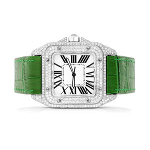 Montre de luxe à mouvement quartz, avec diamants moissanite, en acier inoxydable, cadran en verre, édition limitée - Product Image 3