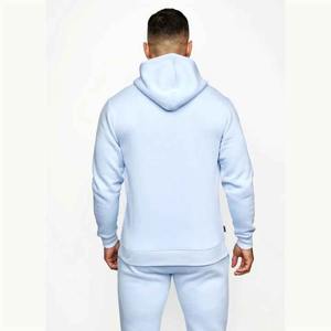 Combinaison de survêtement bleue avec logo personnalisé Survêtement uni pour homme Pantalon de sport de remise en forme Ensemble 2 pièces Survêtement pour homme pour l'hiver - Product Image 4