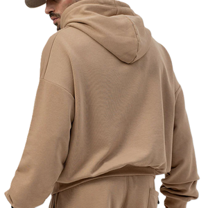 Sudadera con capucha de algodón para hombre, jersey básico personalizado, sudadera de lana con hombros caídos, fabricante OEM - Product Image 3