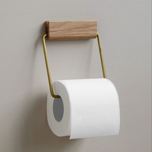 Soporte de papel higiénico de latón montado en la pared desechable antideslizante duradero clásico para decoración de baño elegante - Product Image 1