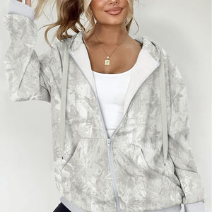 Sudaderas con Capucha Extra Grandes para Mujer, Marca Privada al por Mayor, 100% Algodón, Sudaderas con Cierre para Mujer para Ropa Urbana - Product Image 5