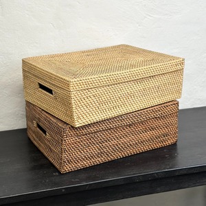 Boîte de rangement rectangulaire en rotin avec couvercle, boîte de rangement artisanale, écologique, naturelle, décoration intérieure et extérieure, vente en gros du Vietnam - Product Image 1