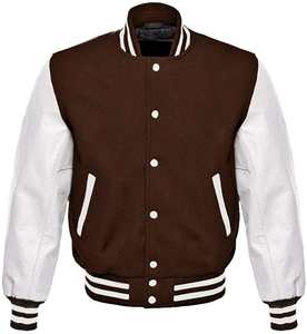 Veste bomber vintage à capuche en cuir respirant avec logo personnalisé OEM, manches en cuir, corps en laine, pour les grandes tailles, hiver - Product Image 5