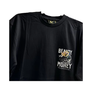 Camiseta informal con estampado de algodón 100% para hombre, hombro caído con patrón de letras, tela de impresión Digital, peso 180 gramos - Product Image 1