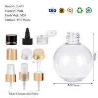 Emballage cosmétique, flacon en plastique PET de 90 ml, flacon à bille, pulvérisateur personnalisé, impression d'écran, couleur personnalisée, logo personnalisé, parfum pour cheveux, lotion