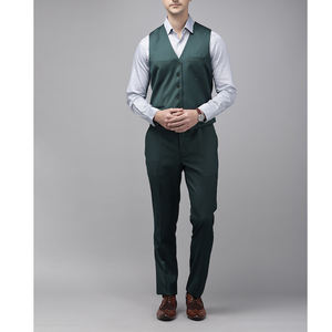 Color Oliva última moda elegante Blazer trajes doble botonadura 3 piezas hombres esmoquin boda graduación cuello mandarín traje Homme hombres - Product Image 4