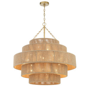 Luci circolari nordiche moderne a soffitto a più livelli per luci in morbido oro per luce a sospensione in Rattan da giardino retrò - Product Image 1