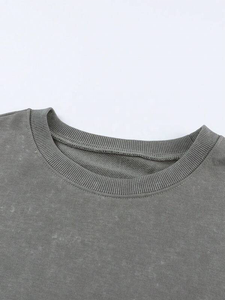 Sudadera Oversize de Cuello Redondo para Mujer, Hombros Caídos, Manga Larga, Gris, Estilo Casual, Pullover Relajado, Top Urbano, Venta al por Mayor B2B - Product Image 4