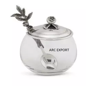 กล่องขนมสุดหรูดีไซน์ใหม่ล่าสุดหรูหราหรูหรามาตรฐานแก้วและโลหะพร้อมใบทองเหลือง - Product Image 6