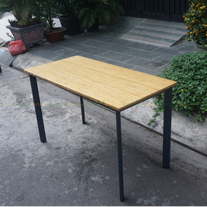 Oval 120x60cm Bamboo Gaming <b>Desk</b> with Assembled Iron Legs Adjustable and Portable Featuring Storage Drawer for Hotels - Product Image 5