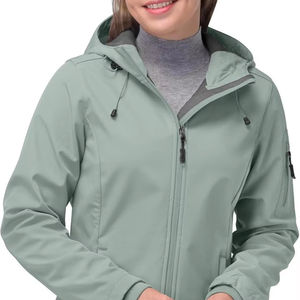 แจ็กเก็ตกันลมมีฮู้ดของผู้หญิงมีแถบสะท้อนแสงและความทนทานสำหรับทุกฤดู - Product Image 1