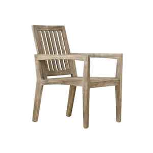 Silla de Comedor Meadow Bistro de Madera de Teca para Uso en Exteriores en Parques y Villas, Construcción de Teca Duradera, Diseño Moderno, Relajación Cómoda - Product Image 4