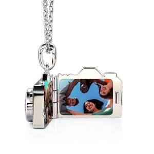 Jeulia Custom Photo <b>Locket</b> Necklace Unique Camera Design Alloy Bezel Setting Gift - Product Image 5