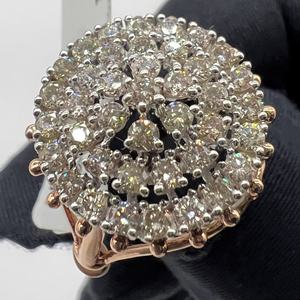 Bague de fiançailles pour femmes en or massif 14K 18K élégante et luxueuse, diamant naturel véritable taille brillante, bague en diamant de troisième partie - Product Image 1