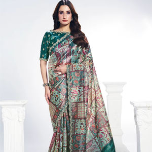 ชุดส่าหรีดีไซเนอร์บอลลีวู้ดแบบอินเดียงานทำมือลำดับงานแต่งงานปากีสถานและงานปาร์ตี้ส่าหรี - Product Image 1