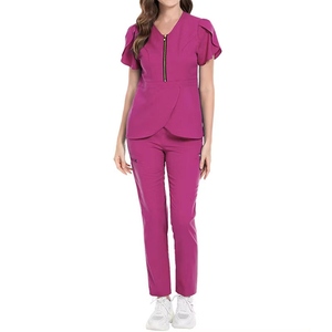Uniformes de Enfermera de Último Diseño, Trajes de Enfermería Cómodos, Conjunto de Enfermería de Punto de Manga Corta - Product Image 1