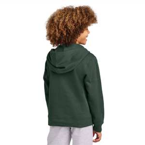Sudadera con capucha de forro polar verde bosque con cremallera completa para niños con bolsillos: ligera y transpirable, perfecta para capas en climas fríos - Product Image 4