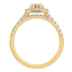 Anillo de Bodas de Lujo para Mujer, Oro Amarillo y Blanco de 9K, 1.66 Quilates, Claridad VS, Color EF, Diamante Cultivado en Laboratorio, Certificado IGI, Diseño Único - Product Image 3