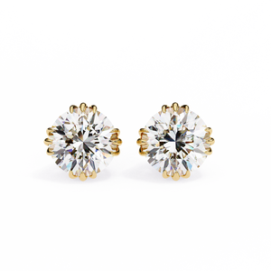 Magnifiques boucles d'oreilles en or 18 carats avec diamant de laboratoire pour fiançailles, disponibles en or jaune, rose ou blanc - Product Image 1