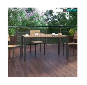 Skyline Modern Patio Furniture Outdoor Dining Table Luxury Aluminum Restaurant Furniture Garden Table