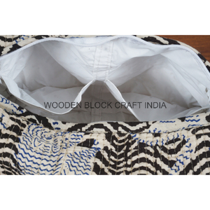 Bolsa de maquillaje de algodón hecha a mano india con estampado de bloque de mano de la mejor calidad, Juego de 3 piezas, Kit de cosméticos acolchado, neceser - Product Image 4