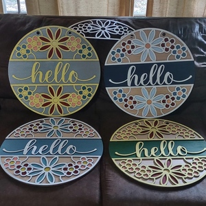 Modern Farmhouse Unfinished Paintable Round Wooden Door <b>Sign</b> for Home Coffee Shop, Wall Hanging Welcome Door OEM ODM - Product Image 5