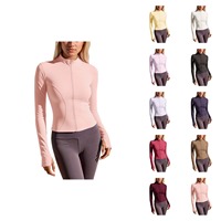 Atasan Yoga Ukuran Besar Bahan Spandex/Nilon Bernapas Khusus untuk Wanita, Jaket Lembut dengan Logo Depan untuk Fitness dan Olahraga di Gym