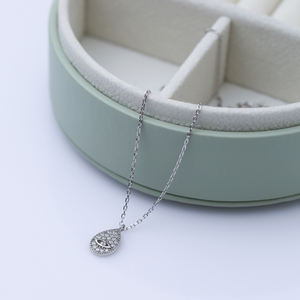 Collier à breloques en argent en forme d'oeil de goutte Pendentif en argent sterling 925 Bijoux turcs - Product Image 4