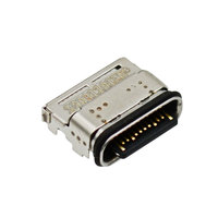 Panjang 8.65mm 24 Pin USB 3.1 Tipe c Port Horizontal masukkan soket SMT berlapis emas 15 U konektor wanita tahan air