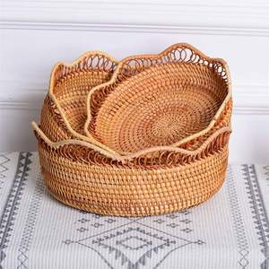 Home Decor Bowl Nesting <b>Baskets</b> Wholesale Natural Fruit <b>Storage</b> <b>Woven</b> Rattan Nest Bowls From Vietnam Factory - Product Image 5