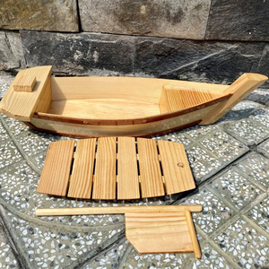 Bandeja de servicio de barco de sushi de madera de estilo japonés para exhibición de Sashimi de restaurante y presentación de alimentos - Product Image 2