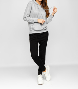 Diseño elegante, Jersey hecho a medida, color liso, manga larga, estilo bolsillo canguro, con capucha y sudaderas con capucha para mujer - Product Image 5