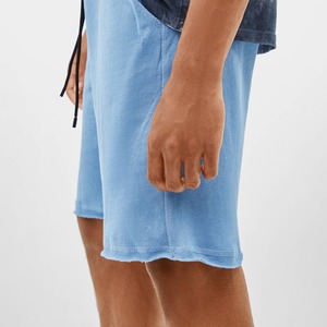 100% algodón verano Streetwear pantalones cortos lavado con ácido Vintage Sun Faded French Terry bordado malla recortada desgastada para hombres - Product Image 5