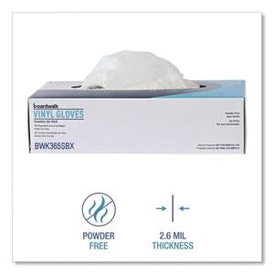 Guantes de Vinilo de Uso General sin Polvo Boardwalk de 2.6 mil, 9.5 Pulgadas de Largo, Talla Pequeña, Transparentes - 100 Guantes/Caja, 10 Guantes de Seguridad Desechables - Product Image 2