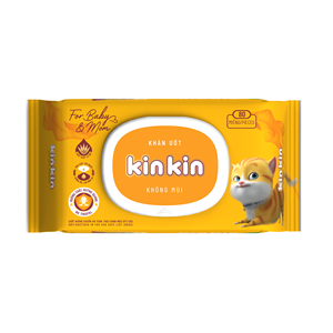 Lingettes pour bébés non tissées Kinkin 80 pièces, lingettes pour bébés naturelles, protection antibactérienne, prévention des éruptions cutanées, sans alcool, sans paraben - Product Image 1